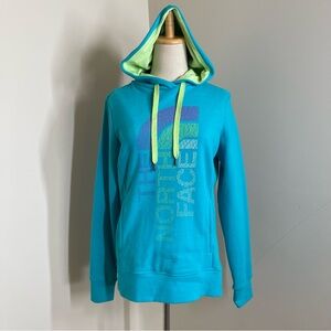 The North Face Women's Blue Graphic Hooded Pullover Sweatshirt - Size Small